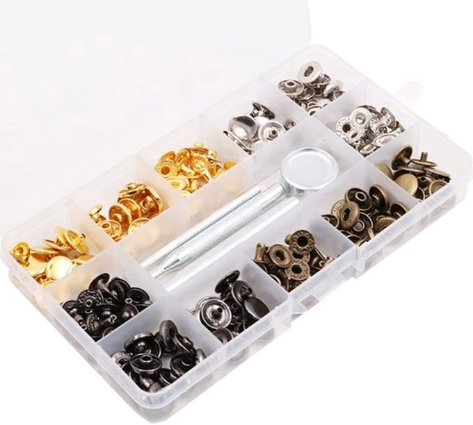 Allecto - Snap Fastener Kit - Lederen Drukknopen - 60 Stuks