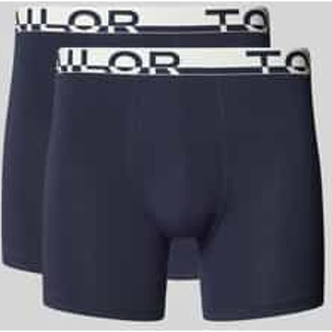 Tom Tailor - Halflange boxershorts in een 2-pack - Maat 4 - blue-dark-solid