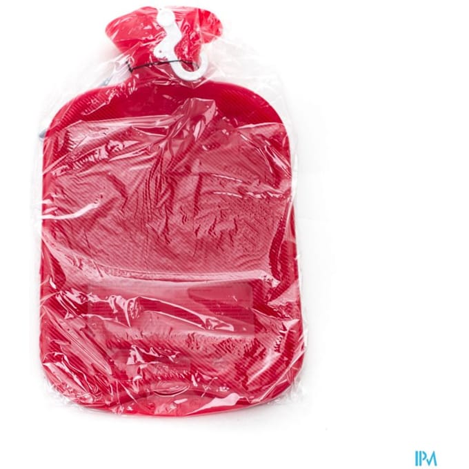 Fashy warm water kruik - enkelzijdig geribbeld - cranberry kleur - 2 liter