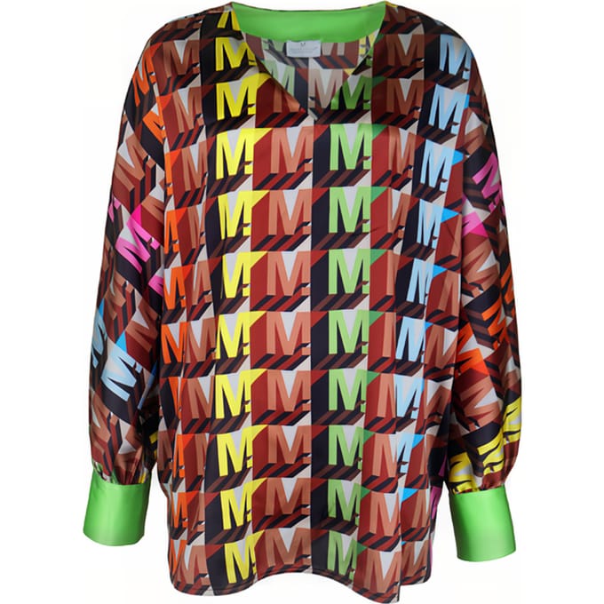Mucho Gusto Blouse Beverly Hills Silk Multicolor Logomania Multicolor Taglia: S | Magliette intime Outlet | Donna