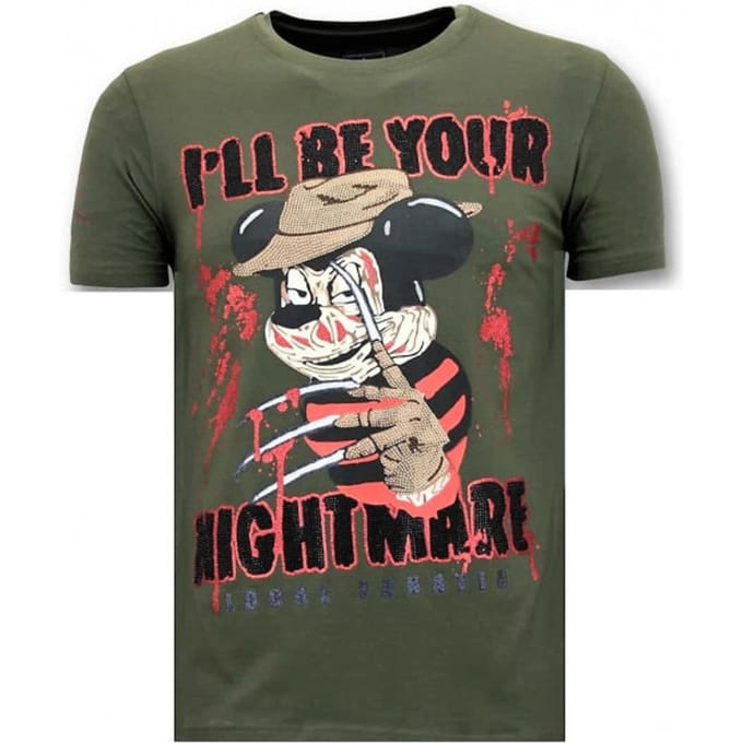 Exclusieve Heren T-shirt - Freddy Krueger - Groen