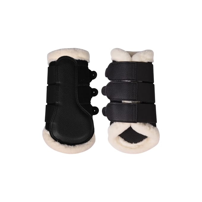 Gesloten peesbeschermers voor paard met bont HKM Comfort Premium Mesh