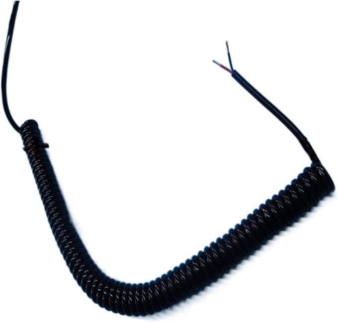 Veerspiraalkabel - Telescopisch snoer - Verstelbare circuits - Goede flexibiliteit - Rek tot 2 meter - 2 aderig 22AWG