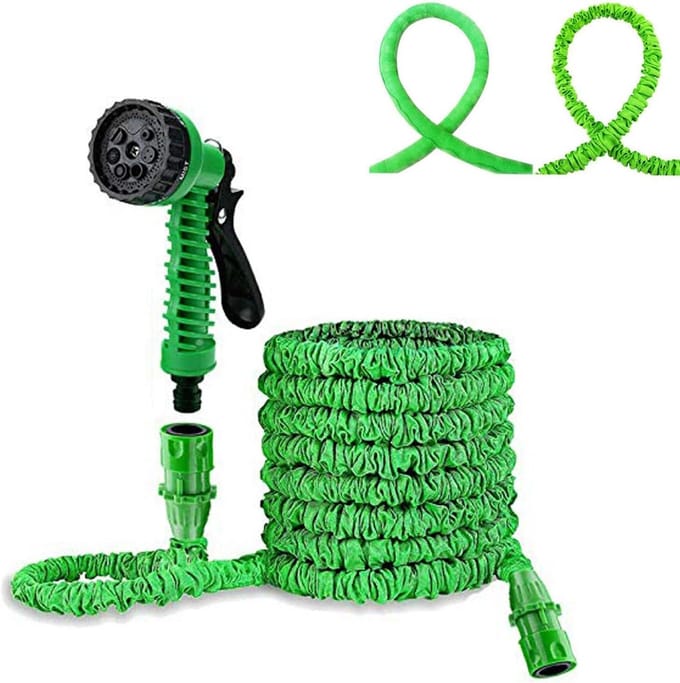 Tuinslang Uitbreidbaar - Flexibele Slang - Gazon Besproeien - Zelfkrimpende Werking - 60 meter - Groen