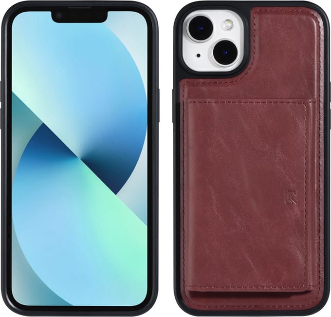 UNIQ Accessory Back Cover Wallet Case voor Apple iPhone 14 Plus - Rood PU-Leer met Bescherming