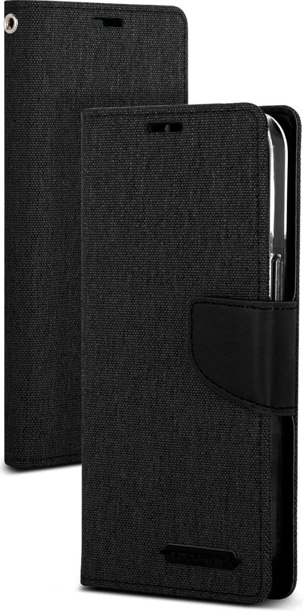 Bookcase Geschikt voor Apple iPhone 13 Pro Max - Zwart - Denim - Portemonnee hoesje