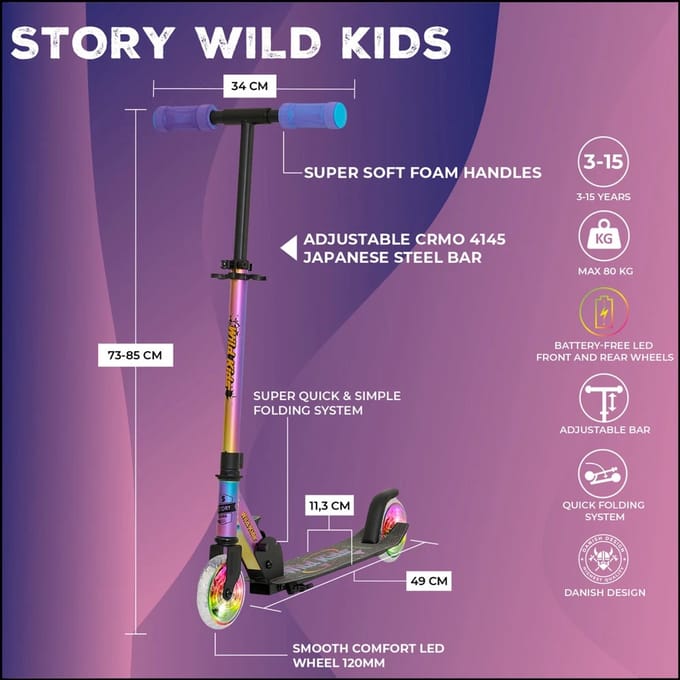 Story Wild Kids Opvouwbare Autoped NEO - LED