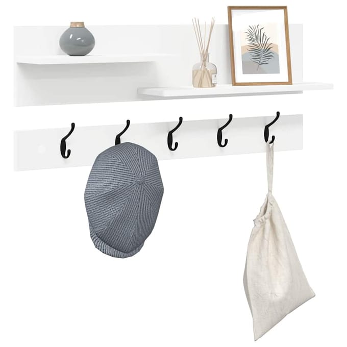 vidaXL - Wandgemonteerde - kapstok - Muurmontage - Wit - 90 - x - 15 - x - 36 - cm