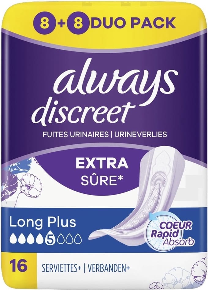 Always Discreet Maandverband Long Plus - 16 Stuks