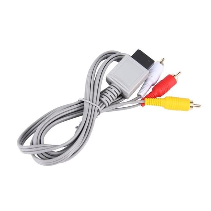Câble Audio vidéo AV Composite plaqué or, 1.8 mètres, 3 RCA, pour nintendo Wii
