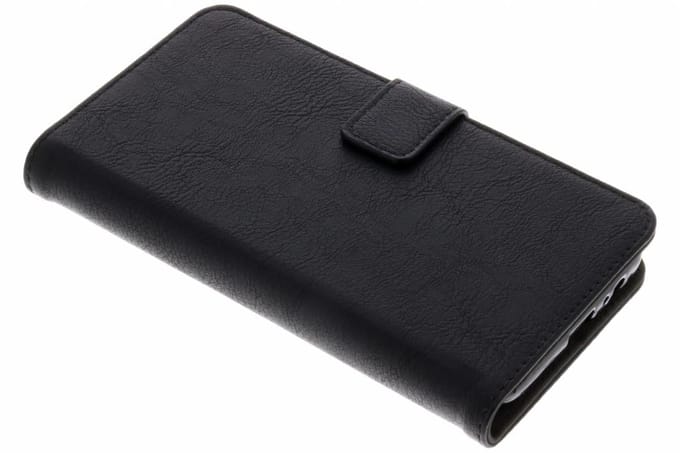 Luxe Lederen Bookcase geschikt voor Samsung Galaxy A8 (2018) - Zwart