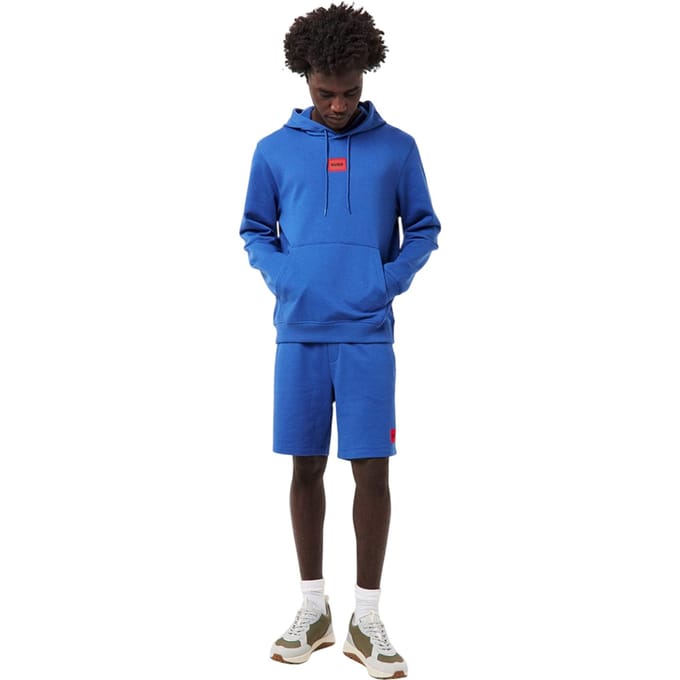 Hugo Heren Pullover Hoodie Katoenmix (Donkerblauw)