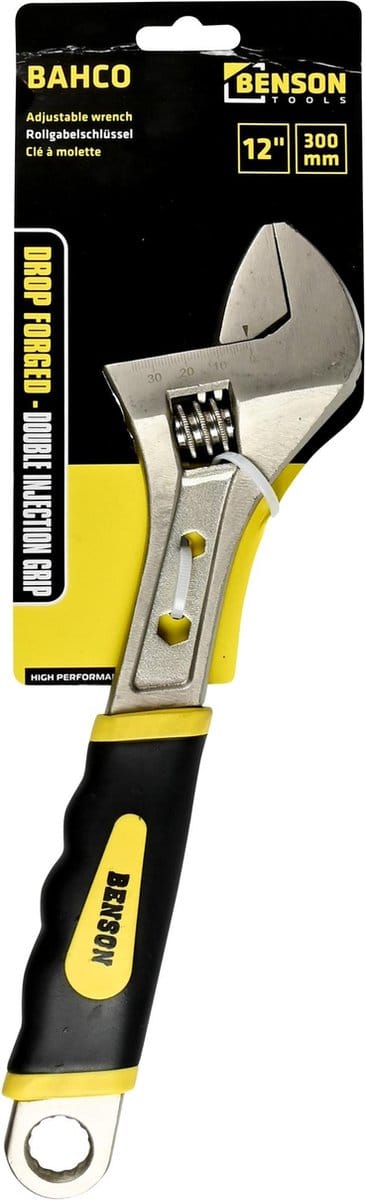Benson Verstelbare moersleutel - gehard staal - softgrip handvat - 30,5 cm - 35 mm bekopening