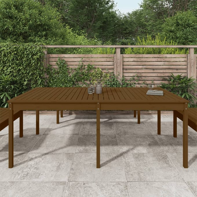 vidaXL - Tuintafel - 203,5x100x76 - cm - massief - grenenhout - honingbruin