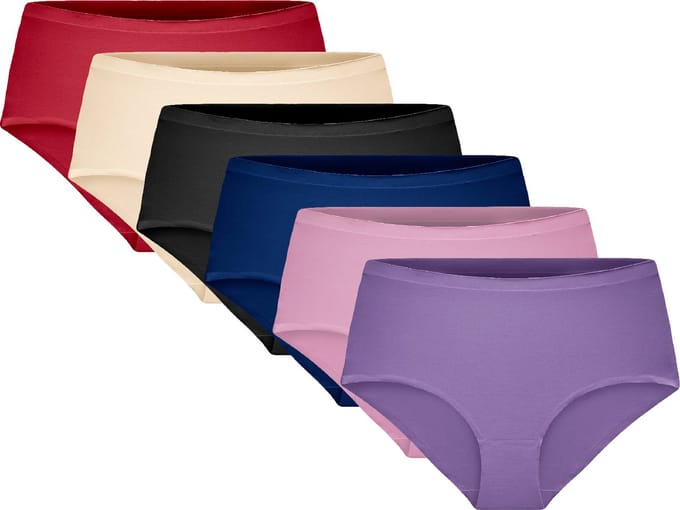 Dames Slips - Invisible Midi-Tailleslips - 6-Pack - Mix Kleur - Maat S/M