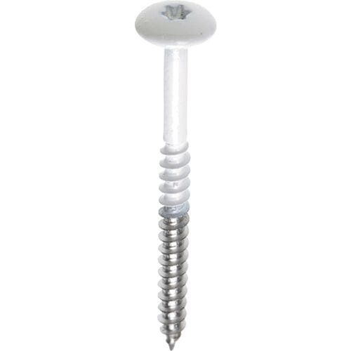 Schroeven voor montage Trespa platen - Torx 20 - 4,8x32mm - RVS - Deeldraad - Wit RAL 9010 (100 stuks)