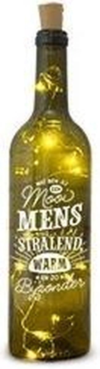 Wijnfles - Mooi mens - Met licht