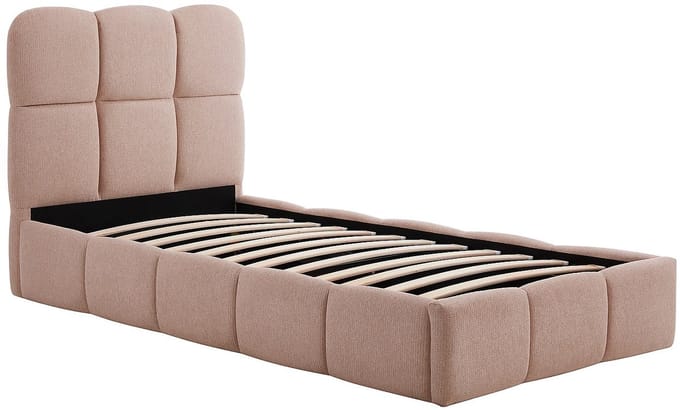 Vente-unique Bed met opbergruimte stof roze 90 x 190 cm