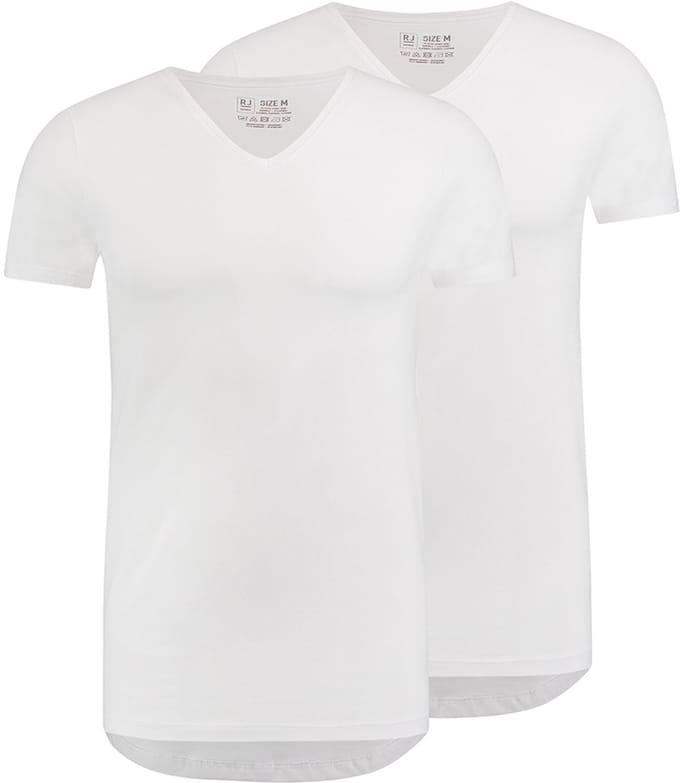 RJ Everyday 2-Pack Den Bosch T-Shirt Regular V-Hals Wit M