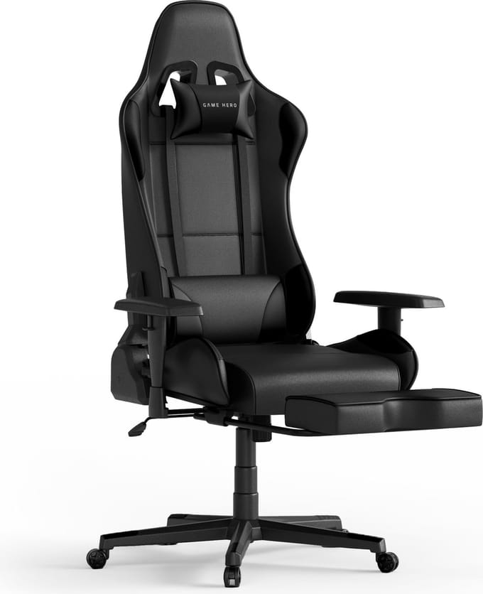 GAME HERO® Winner X1 - Ergonomische gamestoel met voetsteun - Verstelbaar