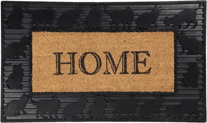 Clayre & Eef Deurmat 75x45 cm Bruin Kunststof Rechthoek Home Droogloopmat