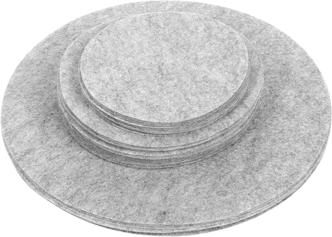 Bordbeschermers - Platen scheiders - Servies beschermen - Felt materiaal - 48 stuks - Grijs