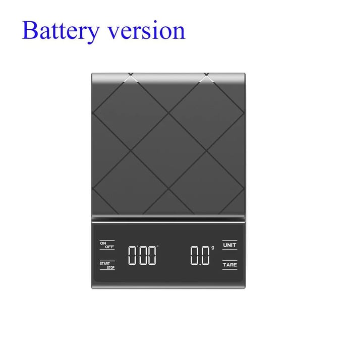 3kg/0.1g Koffieweegschaal met Timer Keukengereedschap Digitale Multifunctionele Weegschaal Pour Over Drip Espresso Weegschaal LCD-display zwart