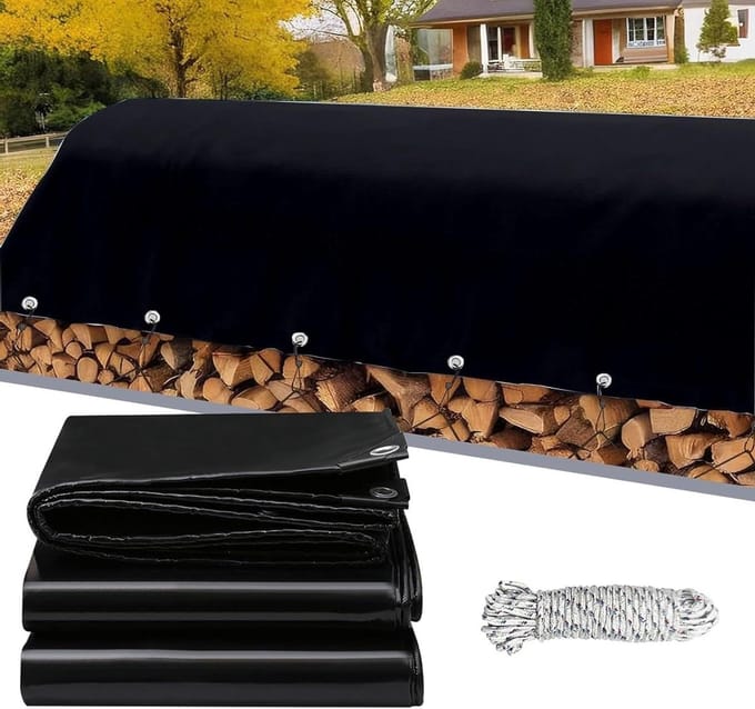 Afdekzeil Waterdicht - Zeil met Ogen - Bescherming Outdoor - Scheurvast Polyethyleen - 1 x 3.6 m - Zwart