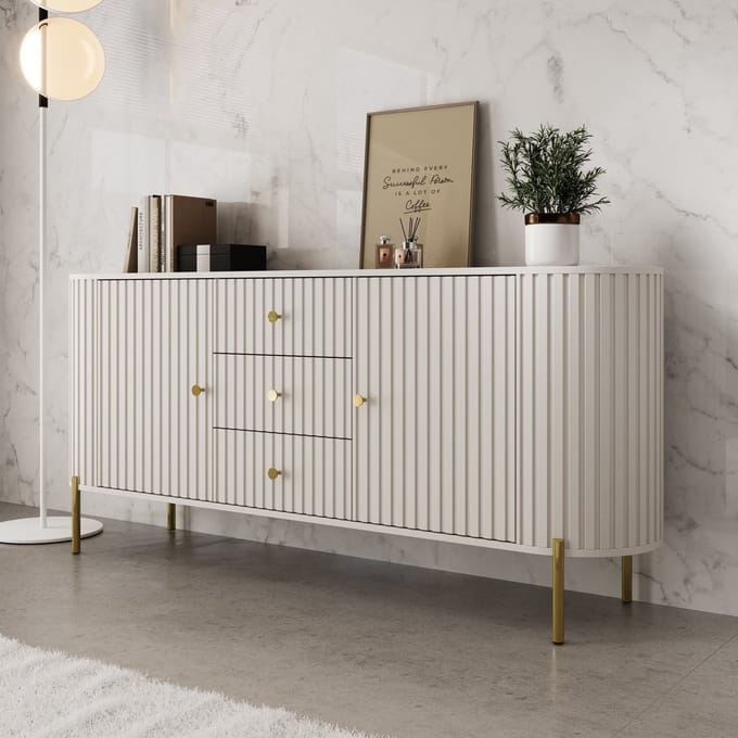 Meubella - Sorenna - Dressoir - Beige - 178x40x79 cm