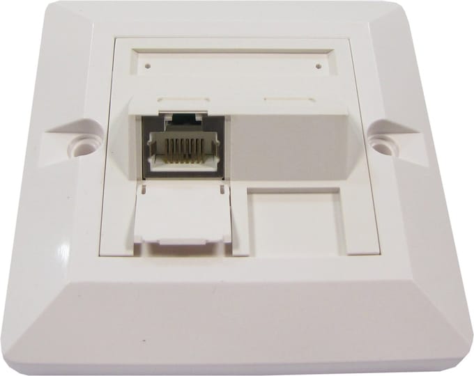 BeMatik - 80x80 muurplaat 1 RJ45 Cat.6 FTP