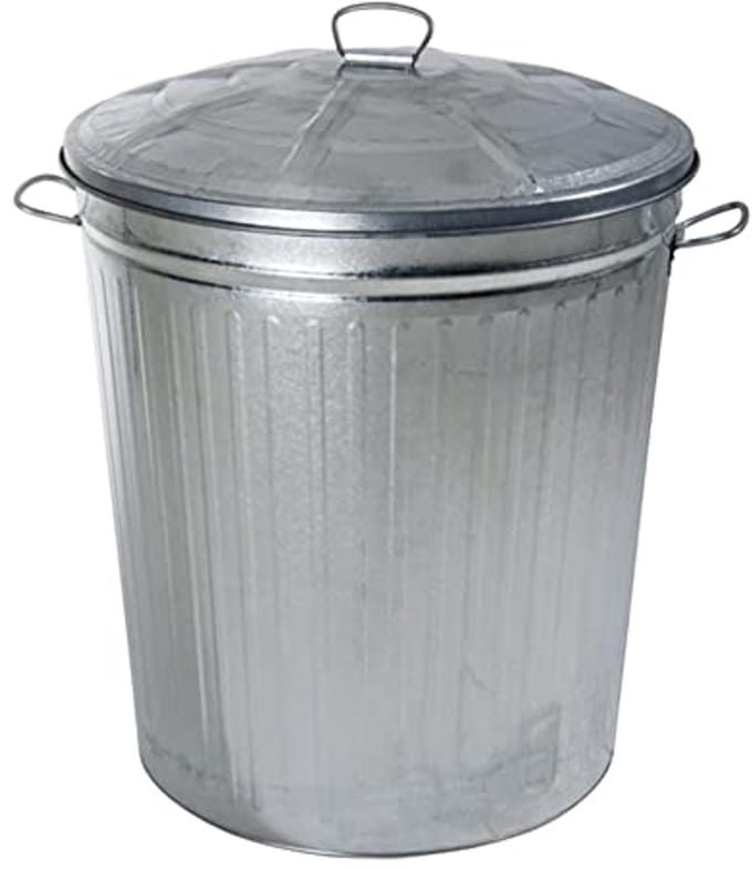Verzinkte Emmer 80 cm - 50 Liter Afvalcontainer voor Buiten