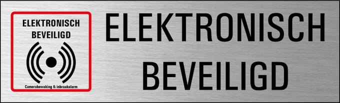 Elektronisch beveiligd deurbordje met zelfklevende strip