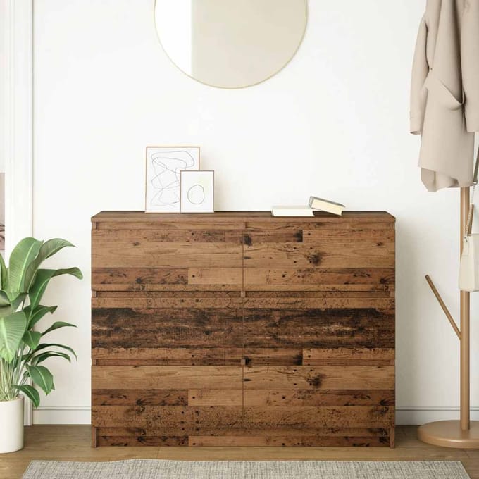 vidaXL - Dressoir - 100x35x76 - cm - spaanplaat - oud - hout