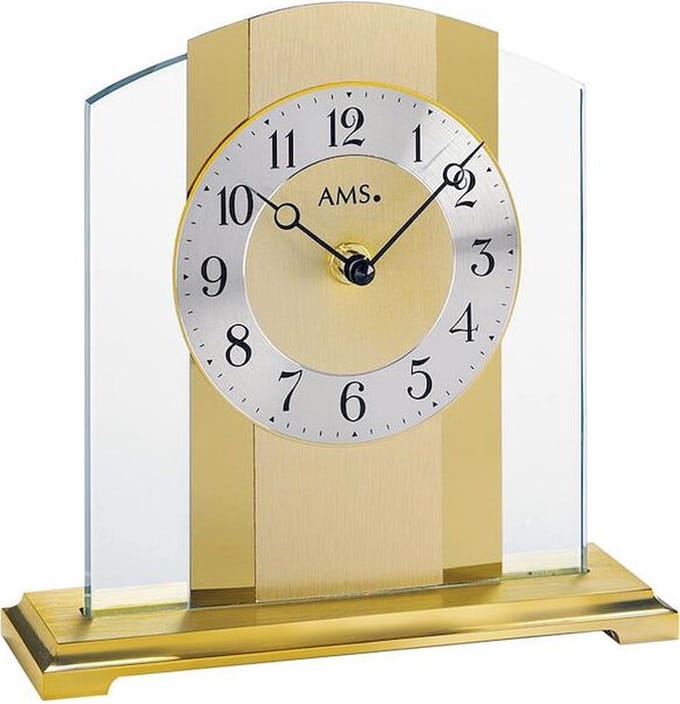 AMS 1119 - Klok - Metaal/Glas - 20x20 cm - Cr�me