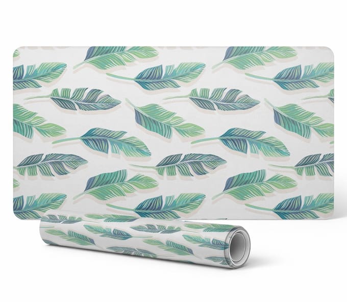 Antislip bureauonderlegger met tropische bladeren, 90x45 cm