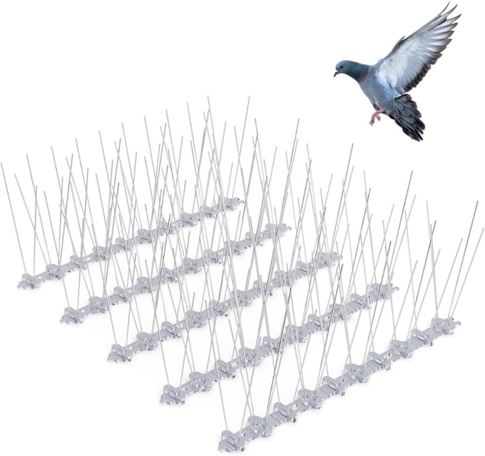 TIM® Duivenverjager - Duivenpinnen - Vogelpinnen - Zilver - 25cm x 3cm x 12cm