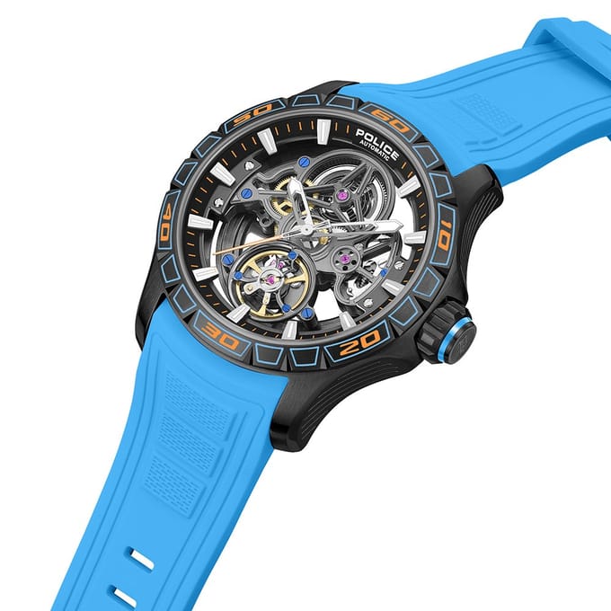 Police PEWGR0097804 - Horloge - Siliconen - Donkerblauw - 52 mm