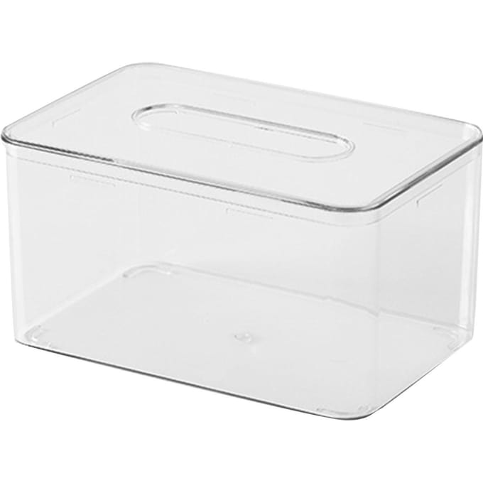 Transparante Tissuebox Multifunctioneel Rechthoekig Decoratief Ruimtebesparend Transparant Servettenopslag white