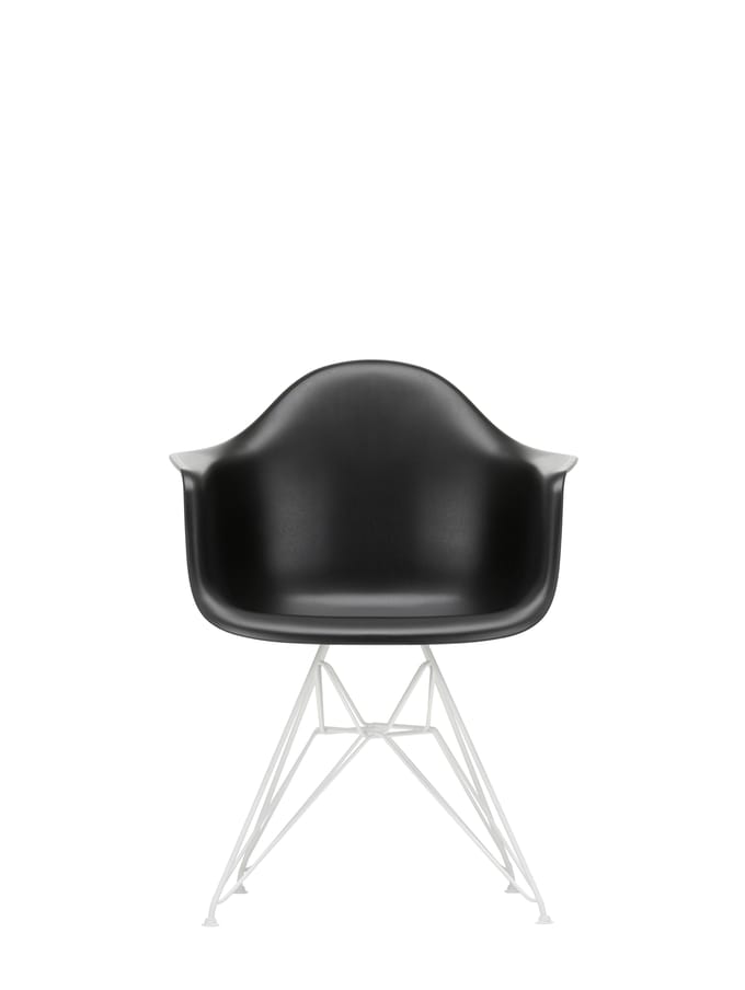 Vitra DAR Eames Plastic Armchair - diepzwart RE - wit