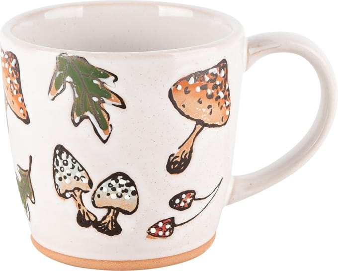 Dekoratief | Mok 'Mushroom Mood', wit, keramiek, 14x10x10cm | A245496