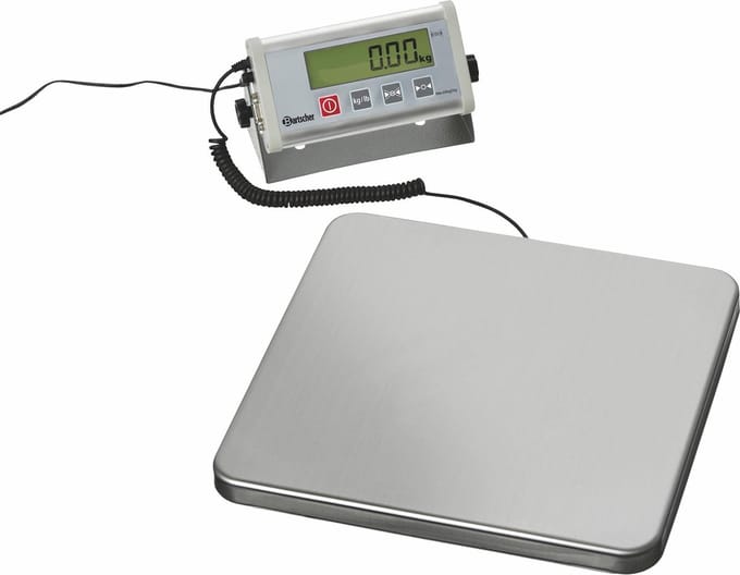 Bartscher digitale weegschaal tot max. 60 kg | verdeling: 20g | 32(b) x 30(d) x 4.2(h) cm
