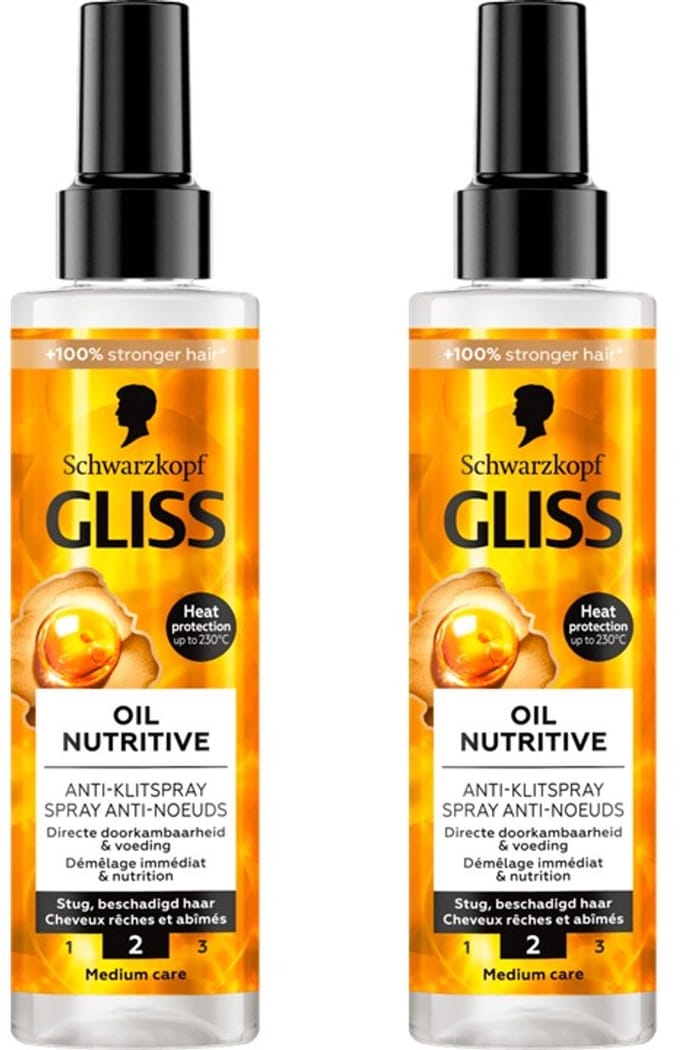 Gliss Kur Oil Nutritive Antiklit Spray - Duo Verpakking
