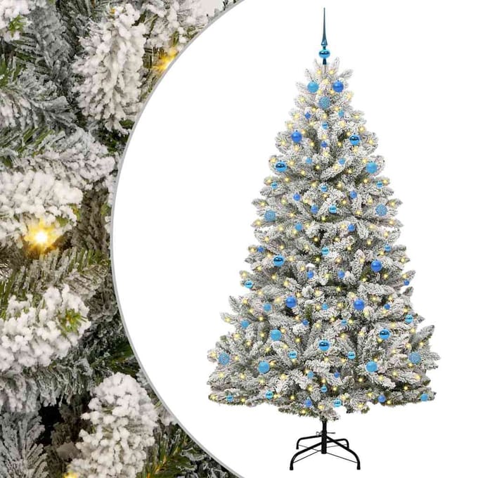 vidaXL - Kunstkerstboom - 210 - cm - 300 - LED's - Warmwit - PVC - en - Staal