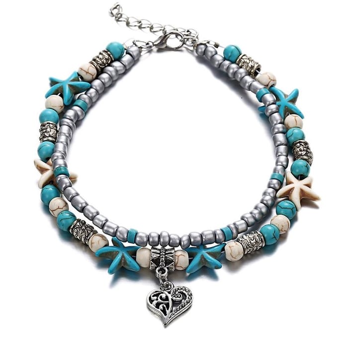 Enkelbandje - beach - love - enkelbandjes dames - model E - Moederdag - Cadeau