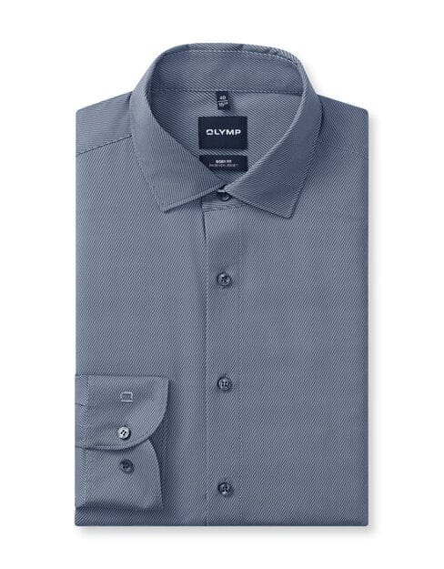 OLYMP Level Five 24/Seven Overhemd, Body Fit, Modern Kent, Marineblauw