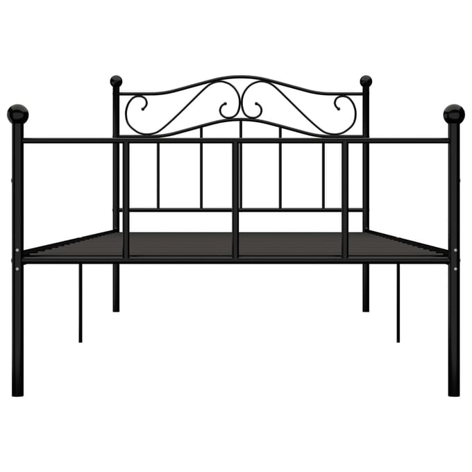 vidaXL - Bedframe - metaal - zwart - 100x200 - cm