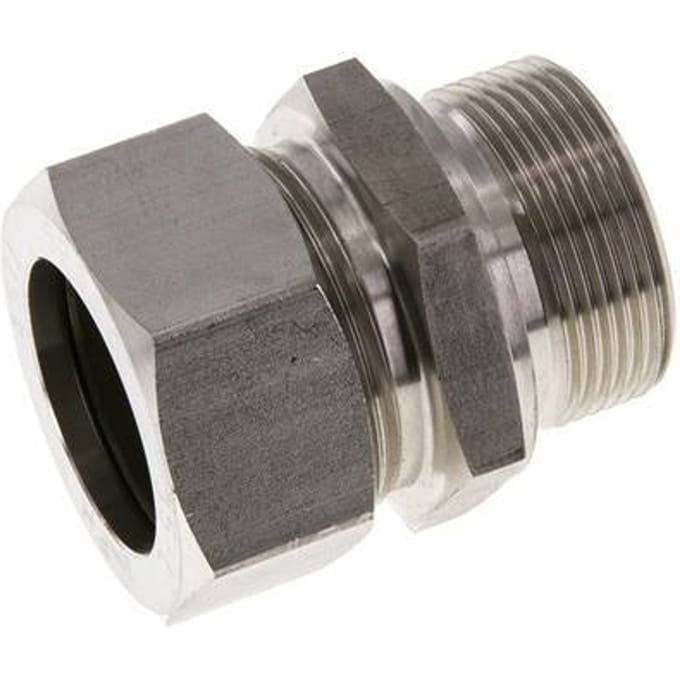 M42x2 Buitendraad x 35L RVS Rechte Snijring Koppeling 160 Bar DIN 2353 - FL2S-MC-ST-M42-35-L