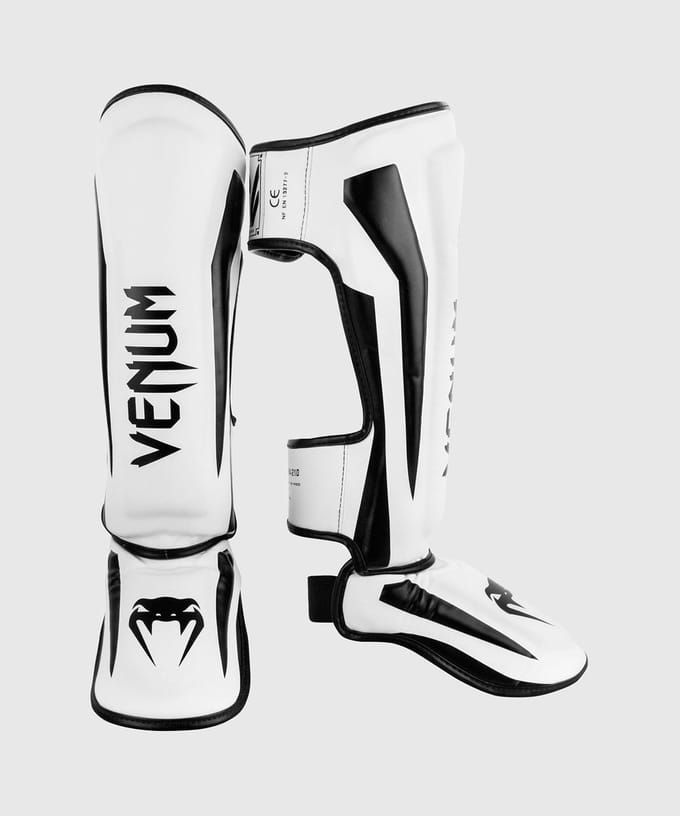 Venum Elite Kickboks Scheenbeschermer Wit Zwart - M