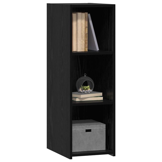 vidaXL - Dressoir - Zwart - eiken - 30 - x - 41 - x - 93 - cm - Bewerkt - hout