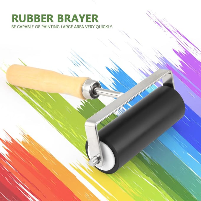 Zware Hard Rubber Brayer Roller Print Borstel Inkt Kunst Ambacht Olieverf Gereedschap gray